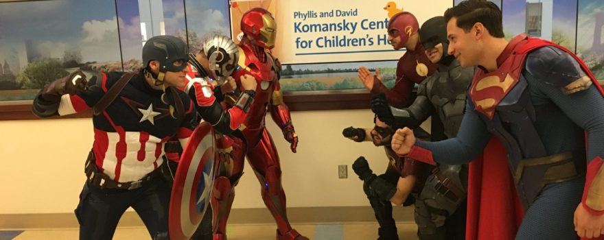 super heroes at children's hospital