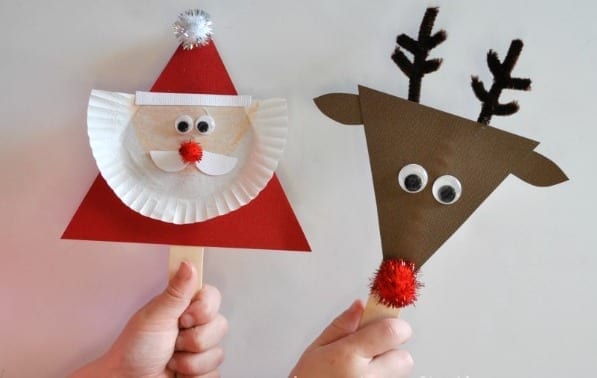 Santa and Reindeer Stick Puppets1
