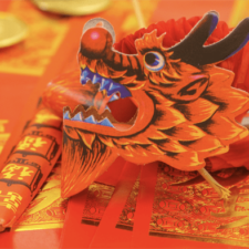 chinese dragon and chopsticks
