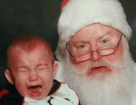 santa scares kid