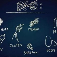 allergy foods on chalk board