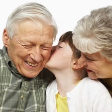 kissing grandpa