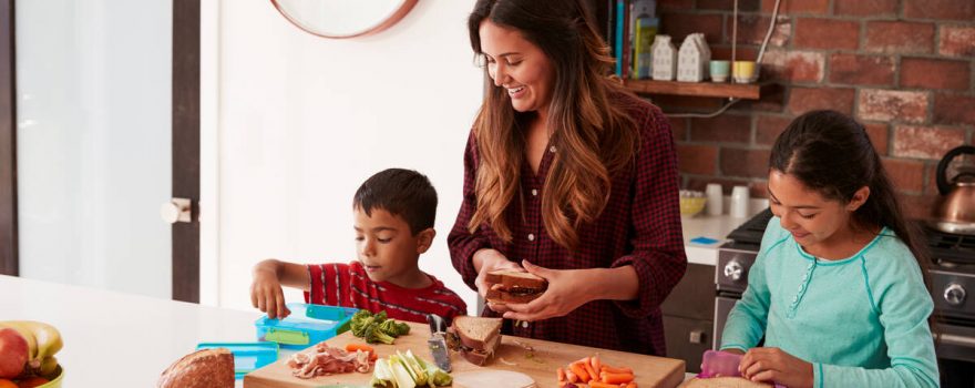 making lunch with kids