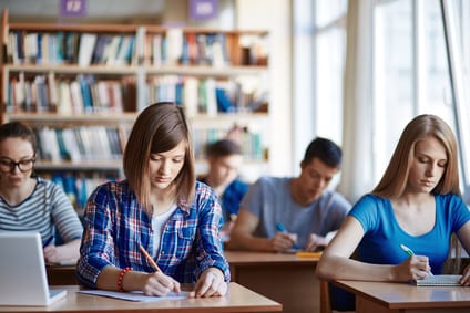 students taking test