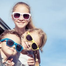 three kids in sunglasses