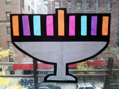 stained glass menorah