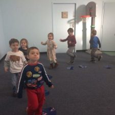 tender care preschool kids marching