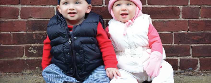 twins in vests