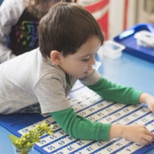 boy learning numbers