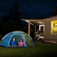 kids camping in backyard