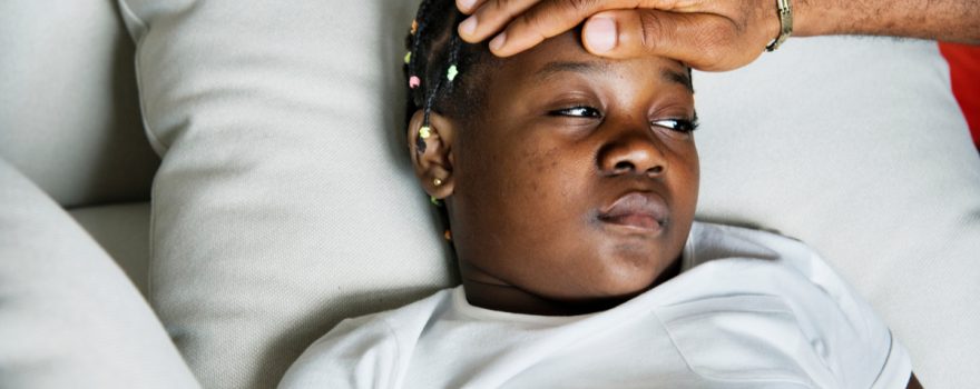 little girl sick with virus