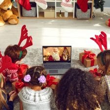 Kids video calling Santa