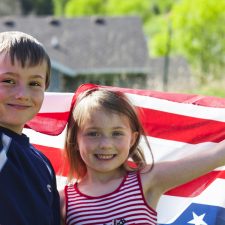 kids with flag