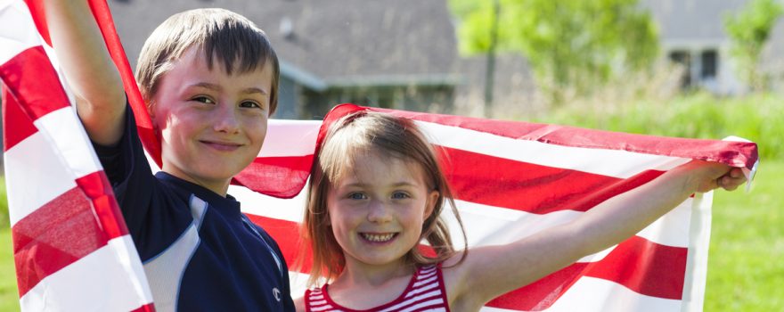 kids with flag