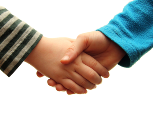 kids shake hands