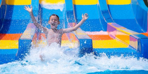 boy at water park