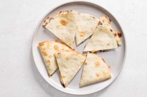 bean, cheese, and turkey quesadilla