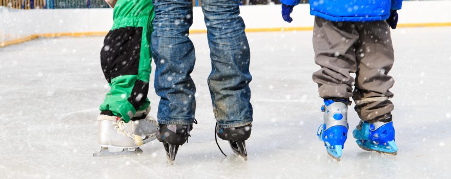Family ice skating