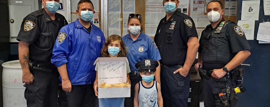 maddie brings sweet treats to the local police department