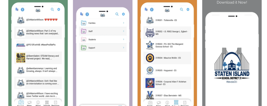 The District 31 app is for parents in Staten Island to stay updated on their child's education.