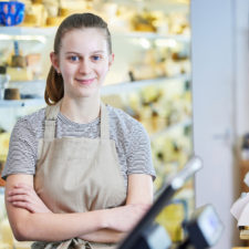 teen girl working at a dining establishment