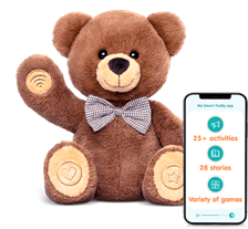 teddy bear with smartphone