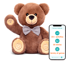 teddy bear with smartphone