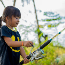 little girl fishing