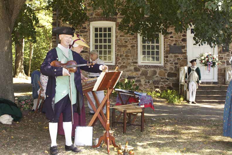 people in colonial costume