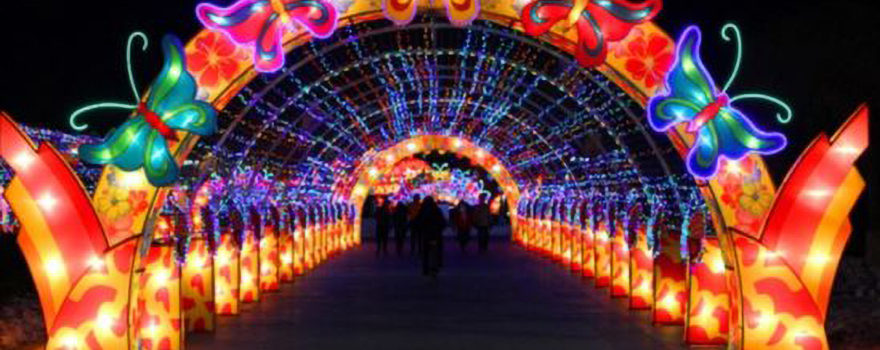 a display at the nyc winter lantern festival on Staten Island