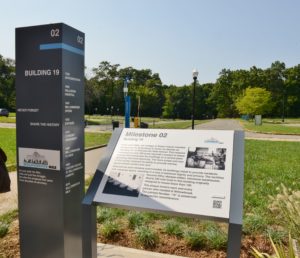 an information station along the Willowbrook Mile at CSI on Staten Island