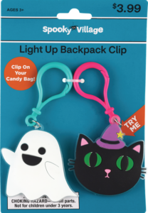 Halloween-themed backpack clips 