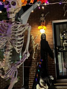 Skeleton-themed Halloween decorations