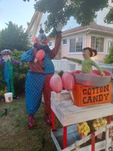 Clown-themed Halloween decoration