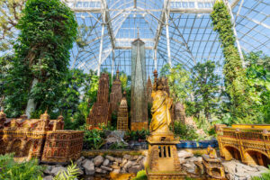 small model train at the New York Botanical Garden train show