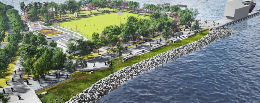 Rendering of new beach that will open in NYC.