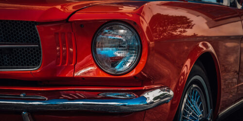 A closeup of an American classic car, similar to ones that will be at a car and jeep show on Staten Island.