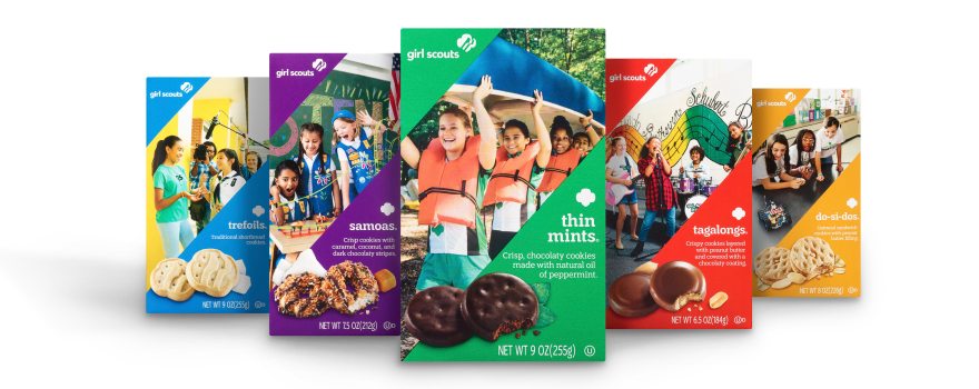 boxes of Girl Scout cookies